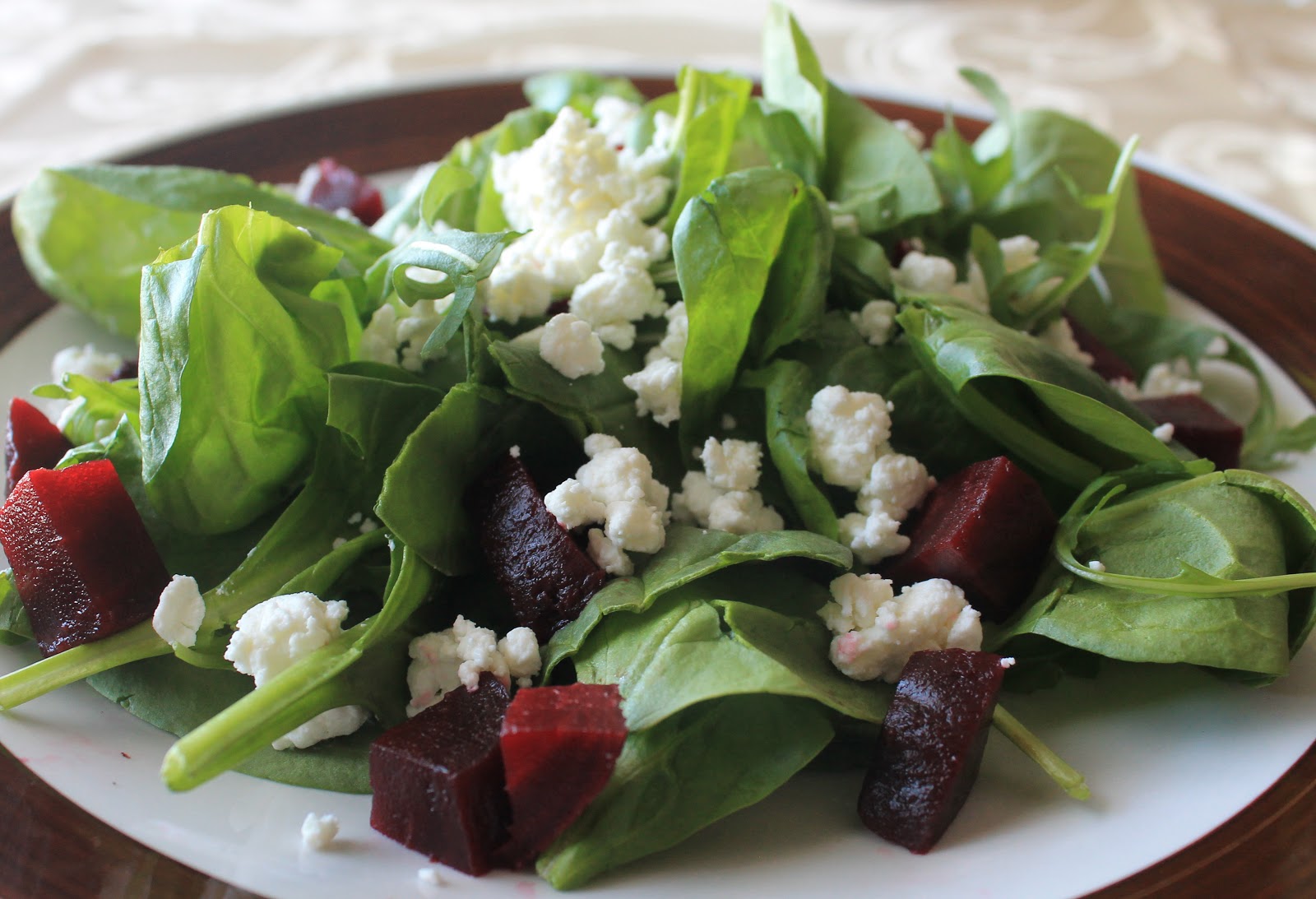 The Cultural Dish Arugula Salad with Beets and Goat Cheese